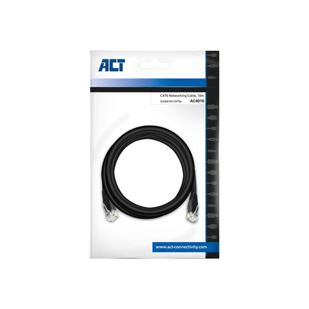 ACT verbindingskabel - 10 m - zwart, RAL 9011