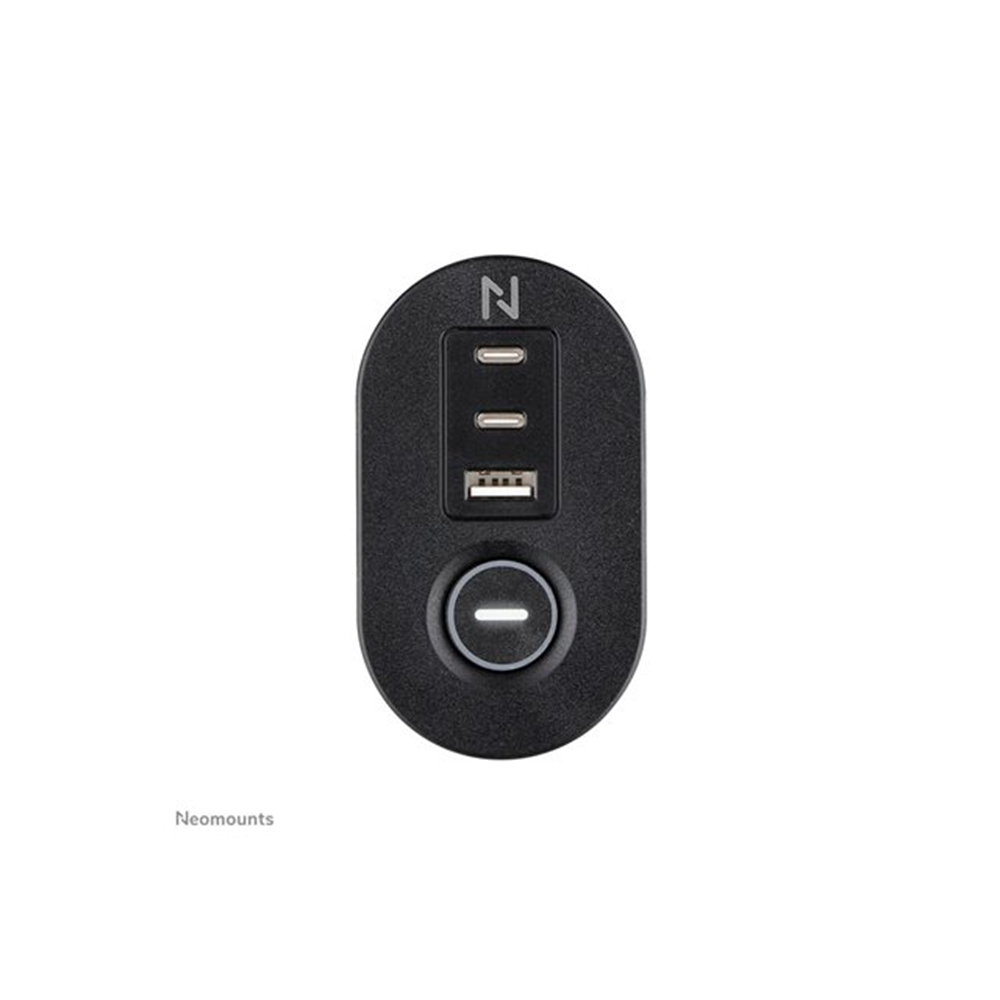 Neomounts - stroomstrip - USB-C + USB-A - 3680 Watt - met Klem Bureau Mount