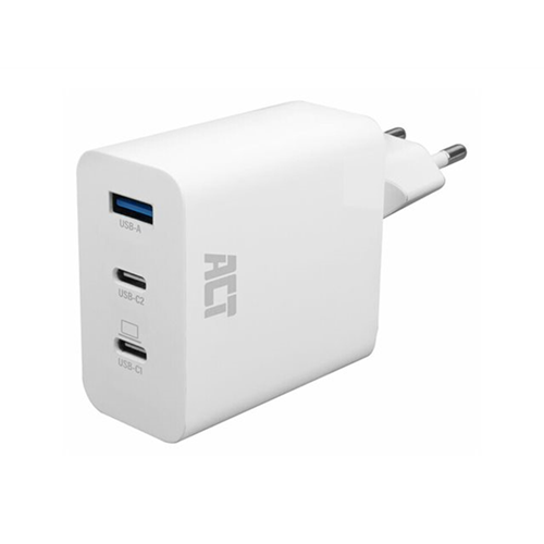 ACT netspanningsadapter - USB type A, 2x USB-C - 65 Watt