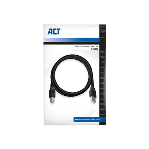 ACT - USB-kabel - USB naar USB type B - 1.8 m ACT - USB-kabel - USB naar USB type B - 1.8 m