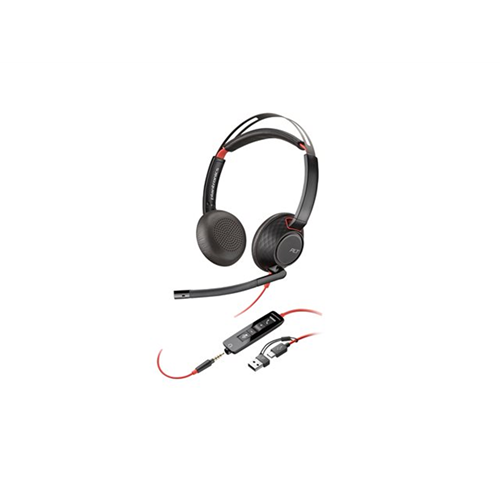 HP Poly Blackwire 5220 - headset - USB-C, 3,5 mm-stekker HP Poly Blackwire 5220 - headset - USB-C, 3,5 mm-stekker